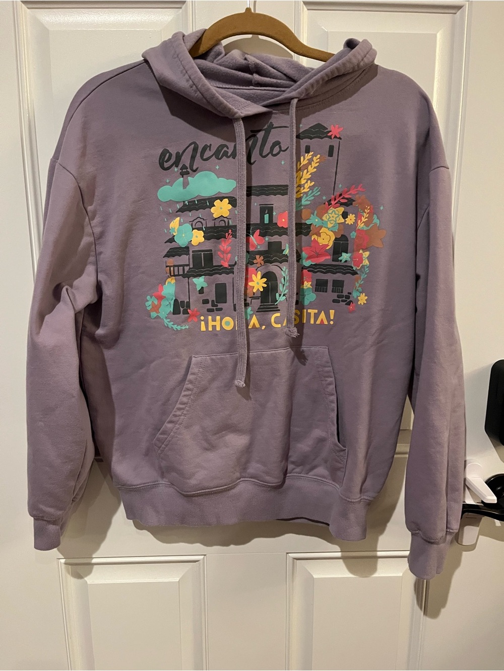 Encanto Disney Lavender Graphic Pullover Hoodie Medium